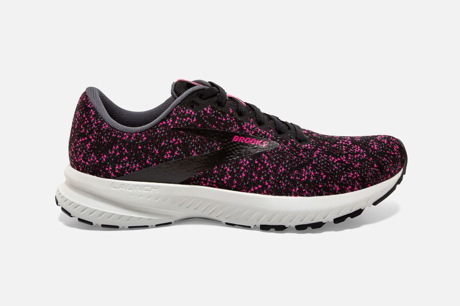 Brooks Launch 7 Womens UK - Road Running Shoes - Black/Rose 083-OHXYPI